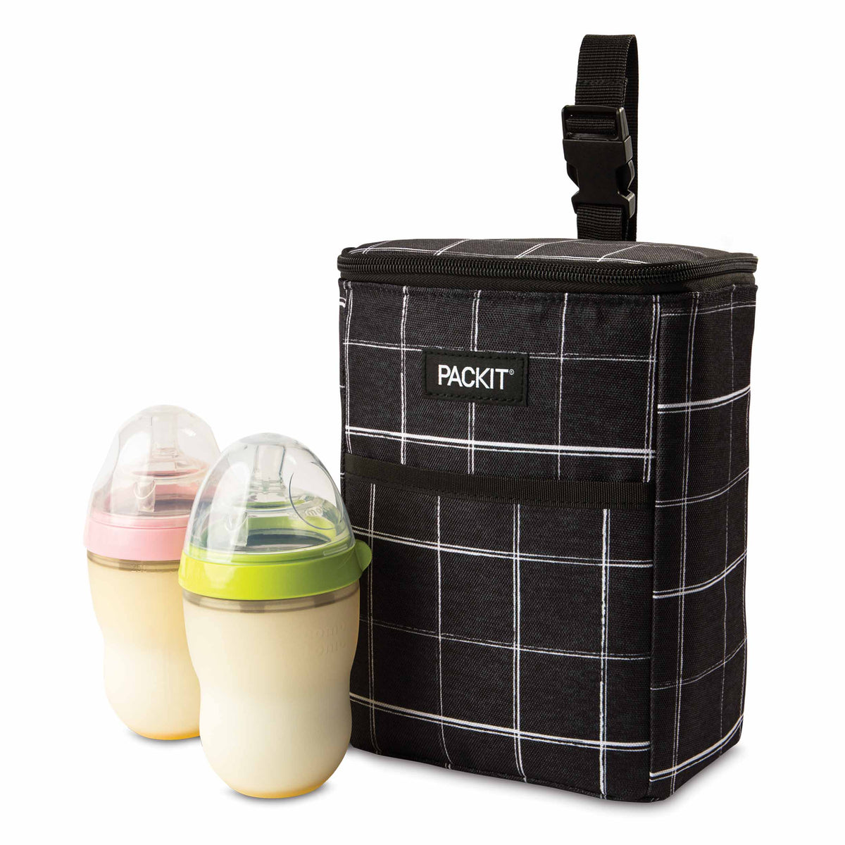 freezable-double-baby-bottle-bag-k3 Double-Bottle-Bag_Black-Grid_Left_Food-Combo_2-Bottles_Lores.jpg