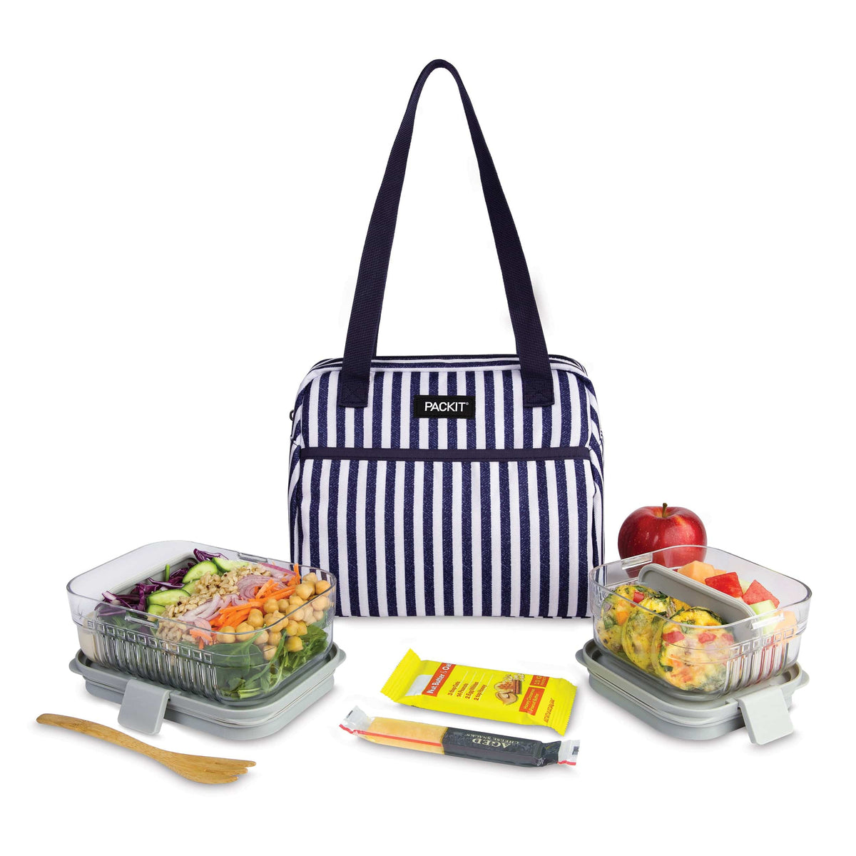 freezable-hampton-lunch-bag-w1 freezable-hampton-lunch-bag-seaside-stripe-front-food-combo.jpg